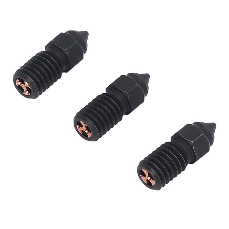 3 Pcs 3D Printer Nozzle M6 Hardened Steel Heat Resistant