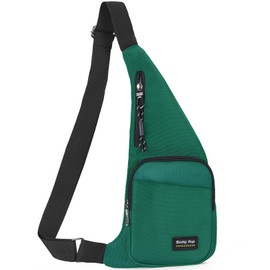 Seoky Rop Sling Bag for Men Women Slim Personal Purse Pocket Small Anti-Thief Crossbody Chest Bag for Travel Hiking, 01-teal Green, Small, Sling Backpacks