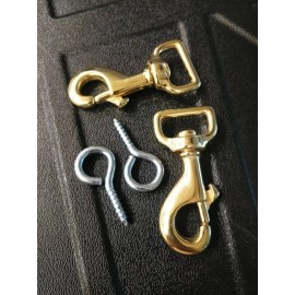 Unbranded EVH Style Strap Brass Snap Hook and Eye Set