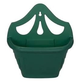 HOMION 31cm Venetian Wall Planter Hanging Basket Flower planter Plastic (GREEN, 3 BASKETS)