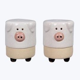 The Bridge Collection Ceramic Pig Salt and Pepper Shakers-Adorable Farmhouse Dining Decor