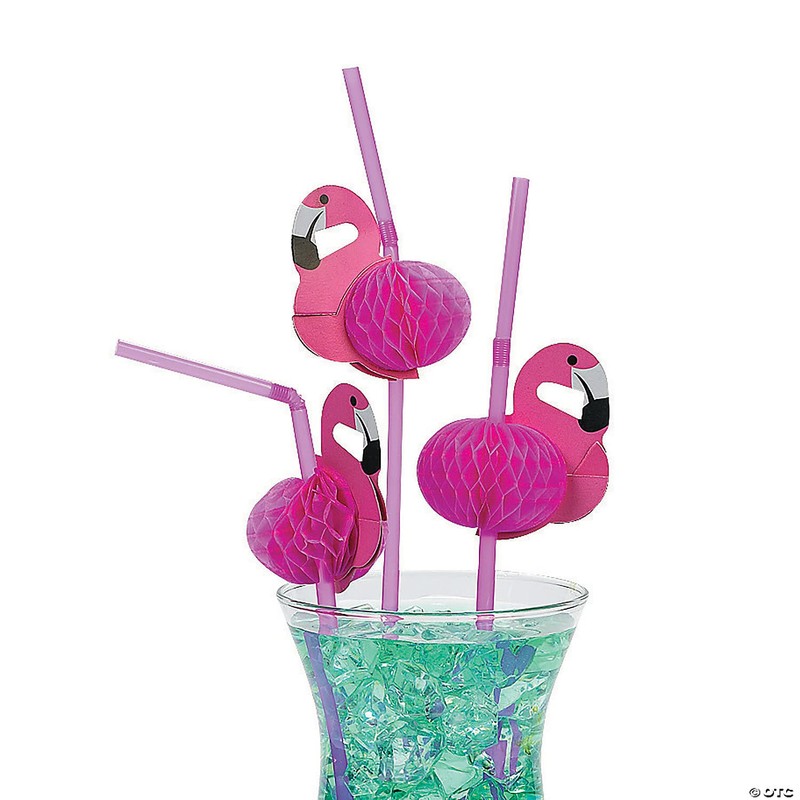 Flamingo Straws (1 dozen)