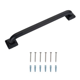 Bathroom SafetyGrab Bars for Elderly Seniors,Anti-Slip Shower Handles Toilet Grab Bars,High Weight Capacity,Wall Mounted Grab Bars for Bathtub Shower,Black Grab Bars (Black Knurled, 12-inch Grab Bar)