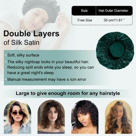 Mecool 2 Pcs Adjustable Shower Caps for women | Reusable Satin Hair Bonnet for Sleeping | Elastic Bathing Shower Cap for Long Hair | Shower Accessories for Women | Night Hair Cap | Bath Hair Bonet