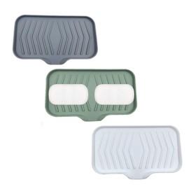 Kitchen Soap Tray, 2PCS Sponge Stand for Kitchen Sink and Soap Tray for Bathroom Sink, Perfect for Dispenser, Scrubber, Bottle 9.5 x 5 inch