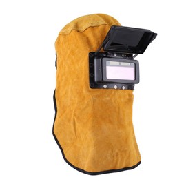 Leather Welding Helmet, Welding Hood, Helmet Protective Mask with Automatic Darkening Filter Lens for Welders
