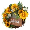 15 Inch Sunflower Wreath for Front Door Artificial Sunflower Wreath
