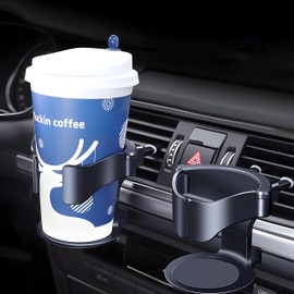 Retoo Car Cup Holder Can Holder Water Bottle Holder Coffee Cup Holder Car Ventilation Holder for Car Universal Multifunction Adjustable Stable Black