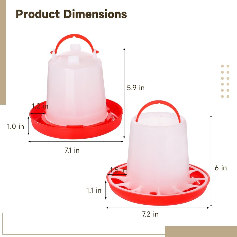 Chick Feeder and Waterer Set, 1.5 L Poultry Drinkers &