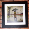 Greetingles Lowry-Style 12"/31cm Square Framed Print. Beautiful Black Ash Frame