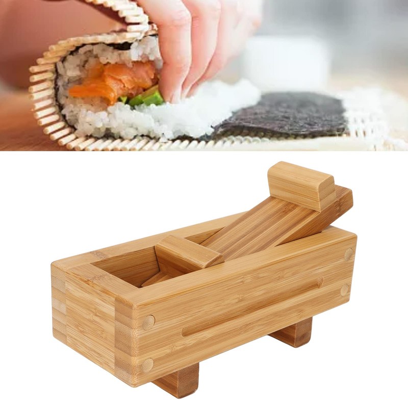 Atyhao Sushi Box Mold Rectangle Wooden Sushi Press Mold Sushi