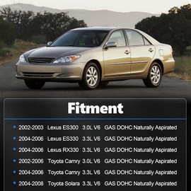 AUCERAMIC 17881-AA010 696-724 Air Intake Hose with Clamps Fit 2002-2003 for Lexus ES300 2002-2006 for Toyota Camry 2004-2006 for Lexus ES330 RX330 2004-2008 for Toyota Solara 3.0L 3.3L V6