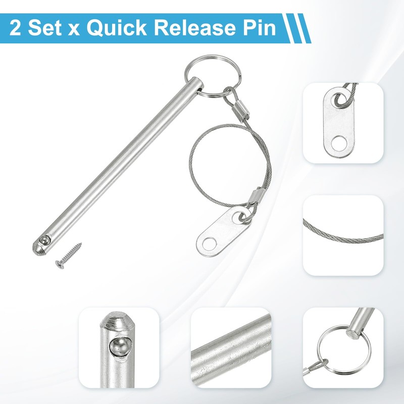 PATIKIL Quick Release Pins, Diameter: 0.3 inches (5/16 mm), Total