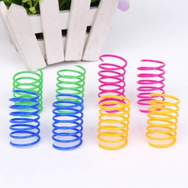 Andiker Cat Spring Toy, 24pcs Colorful Cat Spiral Springs Creative and Interactive Cat Toy Durable Heavy Plastic Springs Cat Toys for Cat Interactive Toys for Indoor Cats (24pcs)