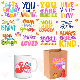 Mirror Affirmations Decals Colorful Motivational Stickers You are Mirror Decals Peel and Stick Inspirational Vinyl Glass Window Decal for Nursery Positive Stickers for Kids Bedroom Bathroom Classroom