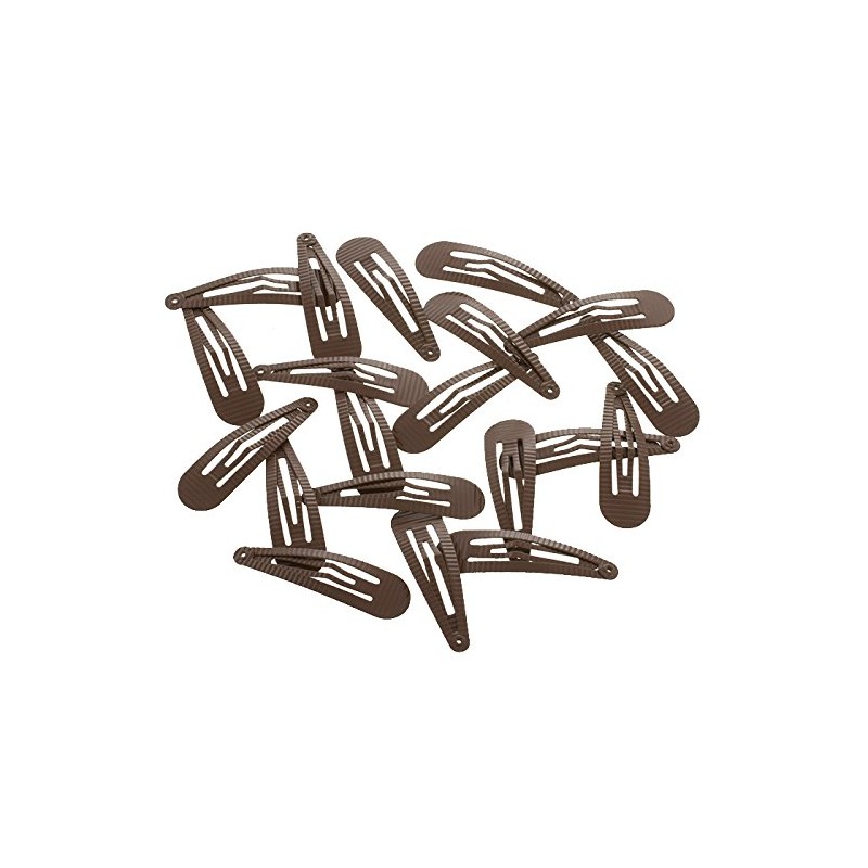 HAARallerliebst Ribbed Hair Clips (20 Pieces | Brown | 5