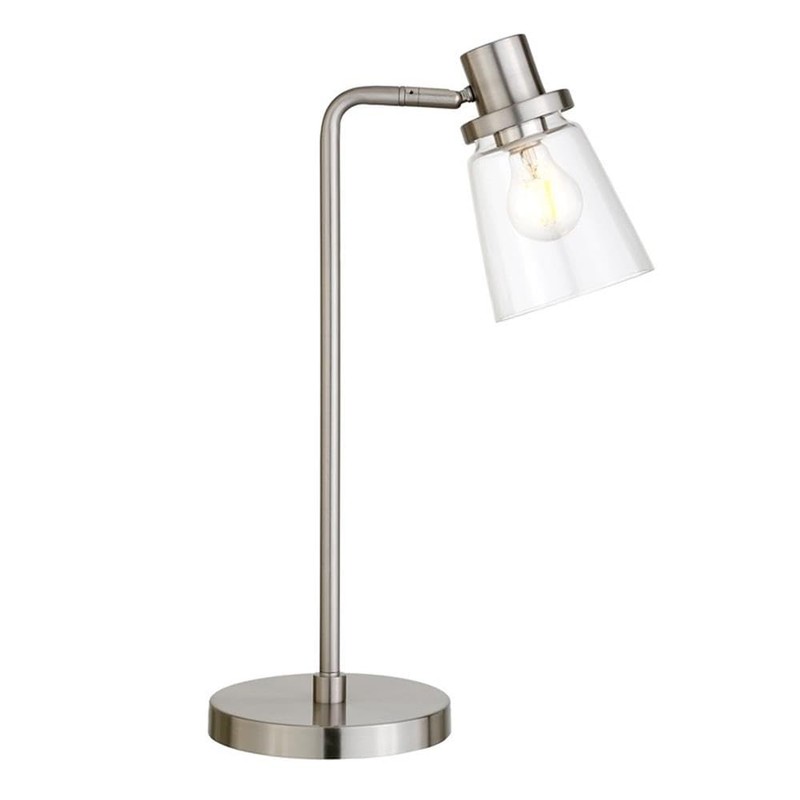 Granville 21" Tall Table Lamp with Glass Shade in Brushed