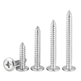 Qrity 20pcs Self Tapping Screws, 304 Stainless Steel Phillips Flat Head Screws, M6 x 50mm, Silver