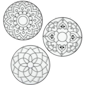 Fun Express Lotus Flower Jumbo Suncatchers – DIY Craft Supplies for Kids – Paint Brushes & Colorful Designs – Spring & Summer Craft Projects Party Favors & Educational Activities 7" Each – 12 Pieces