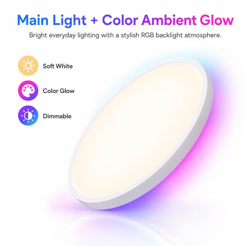 HomeKit Smart LED Ceiling Lights RGBCW Color Changing Ceiling Light