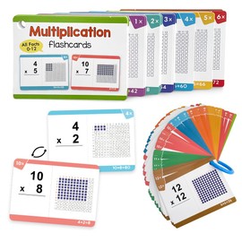Lachilly Multiplication Flash Cards 0-12, All Facts 0-12 Times Table Flashcards, Double-Side Math Teaching Resources for Perschool Primary School Supplies, Set of 85 Cards