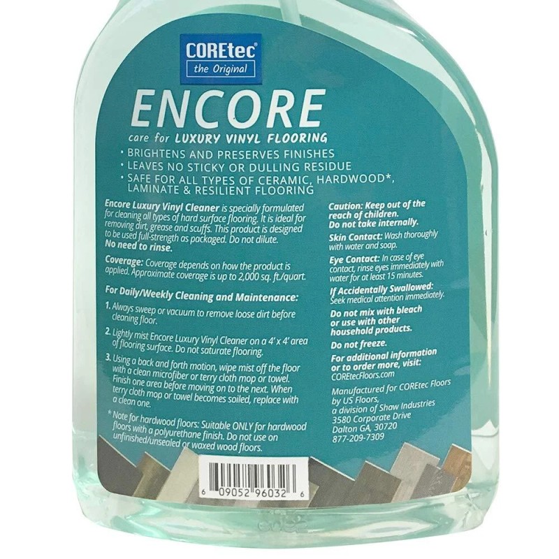 COREtec Encore 32oz Floor Cleaner for Luxury Vinyl Ceramic Hardwood