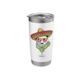 Retro Cinco de Mayo Golf Ball With Sombrero Margarita Golfer Stainless Steel Insulated Tumbler
