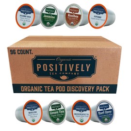 Organic Positively Tea Company, Discovery Variety Pack, K-Cup Compatible, 96 Pods