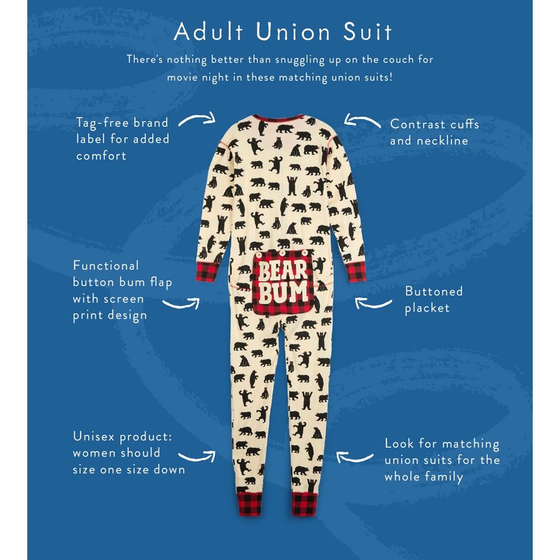 Little Blue House by Hatley Adult Union Suit Sleepwear, Black