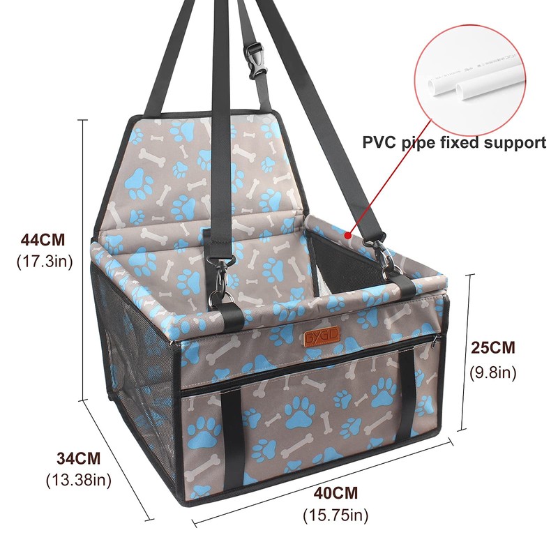 BYGD Pet Dog Booster Seat with Support Rod, Breathable &