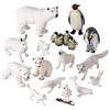 JOKFEICE Polar Animals Figurines 15 pcs Realistic Animal Figrues Plastic