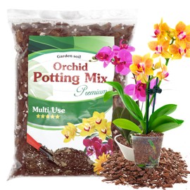 Orchid Potting Mix,Premium Orchid Bark Potting Mixture of Pine Bark,Perlite & Coco Peat Enhanced Drainage and Ventilation,Ideal for Repotting and Growing Indoor Plants Dendrobiums,Phalaenopsis,1QT