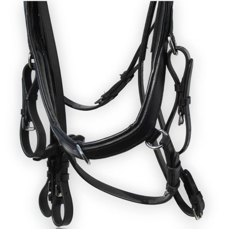 Aces Equine LEATHER ANATOMICAL HORSE BRIDLE DESIGNER PEARL BROWBAND WITH