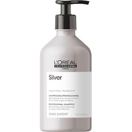 L'Oréal Professionnel Paris Champú Neutralizador Para pelo gris, blanco o rubio claro, Silver, SERIE EXPERT, 500ml