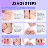 Pink Glitter Colorful Press on Toenails Square for Women No