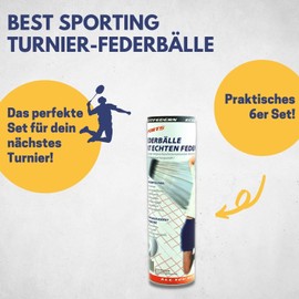 Best Sport 6-Piece Tournament Shuttle Cocks - White