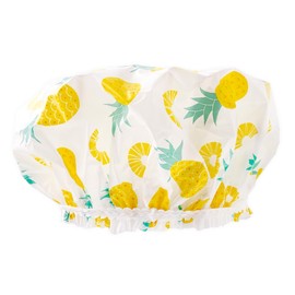 Reusable Vinyl Shower Cap & Bath Cap, Frosted PEVA Elastic Stretch Hem. Multi-Use Waterproof Stretchy Hair Cap for all Hair Lengths - Be A Fineapple Shower Cap for Women