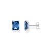 THOMAS SABO Women Ear studs blue stone silver 925 Sterling