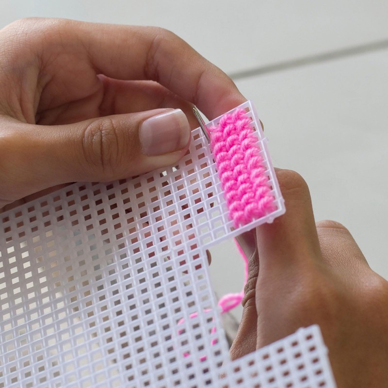 sourcing map 8Pcs Plastic Mesh Canvas Sheet 7 Count 8cm/