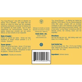 La Courtisane Herbal Tea Verbena, Kosher, Gluten-Free, 20 Count, 30g