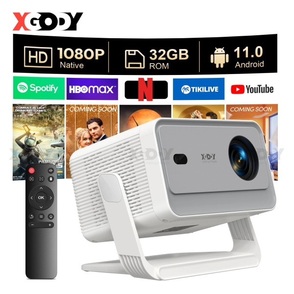 XGODY 25000LMS 4K FHD Smart Projector WiFi AutoFocus Video Home