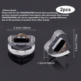 FINGERINSPIRE Pack of 2 Clear Acrylic Ring Holders with Black Velvet 4.4 x 4.5 x 1.6 cm Heart Shape Transparent Ring Display Holder Acrylic Jewellery Ring Stand for Business, Trade Fair and Home Decor