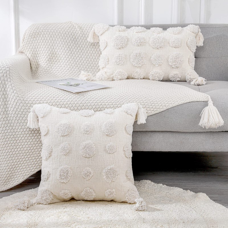PANOD Super Soft Farmhouse Decorative Plush Throw Pillow Covers 24