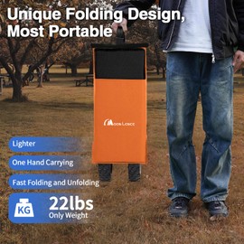 Moon Lence Collapsible Folding Wagon Cart Heavy Duty Folding Garden Portable Hand Cart with All-Terrain Beach Wheels, Adjustable Handle & Drink Holders (Orange & Ivory)