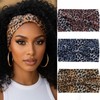 Woeoe Boho Headbands Wide Turban Headband Leopard Printed Hairband Non
