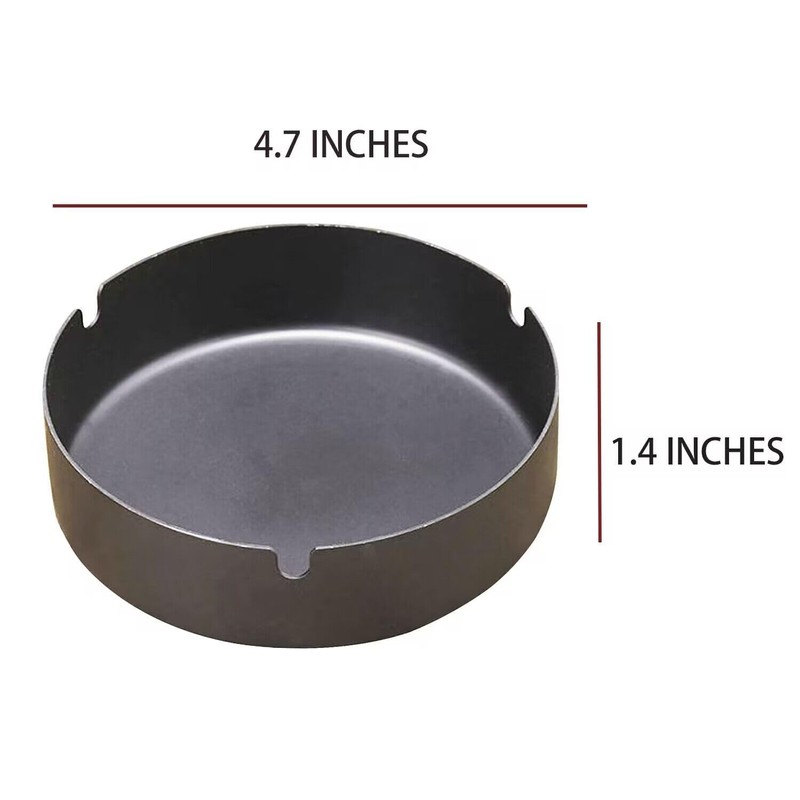 LIXINTIAN Round Stainless Steel Ash Tray,Outdoors Indoors Ash Tray,Desktop Smoking