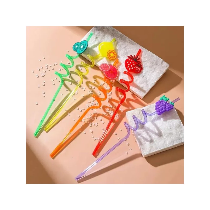 A. 50개 빨대 스프링 스트로우 [D. 딸기 5개] 50 Straws