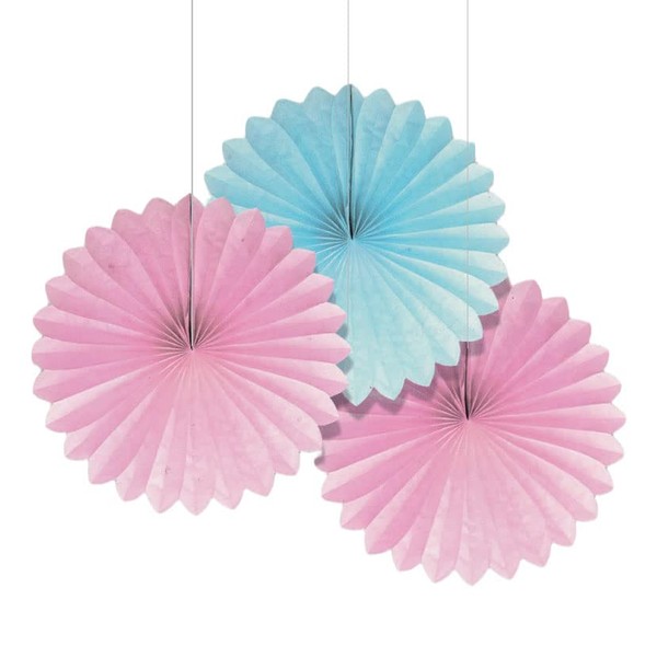 3 x Pretty Pastel Pink and Blue Mini 15cm Tissue