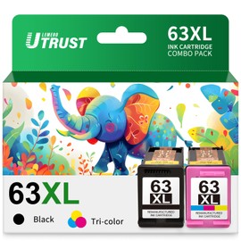 LEMERO UTRUST 63XL Ink Cartridge Combo Pack Remanufactured Replacement for HP 63XL Ink Cartridges Black and Color Work with HP HP OfficeJet 3830 4650 5255 Envy 4520 4512 4513 Deskjet 1112 2130 Printer