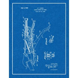 Locking Wrench and Pliers Patent Print Blueprint with Border (5" x 7") M15017